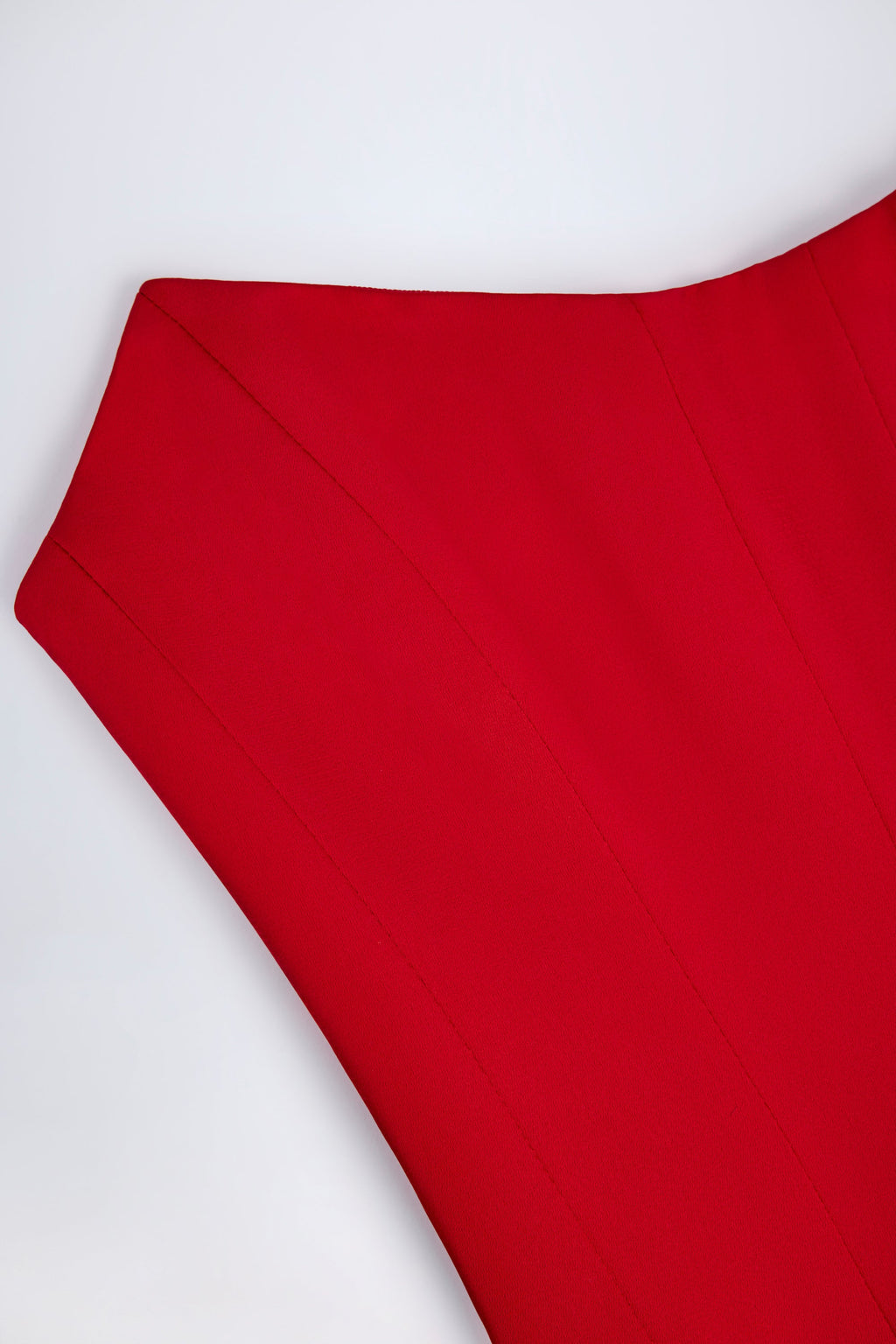 Curved Lace-Up Corset Top in Fire Red