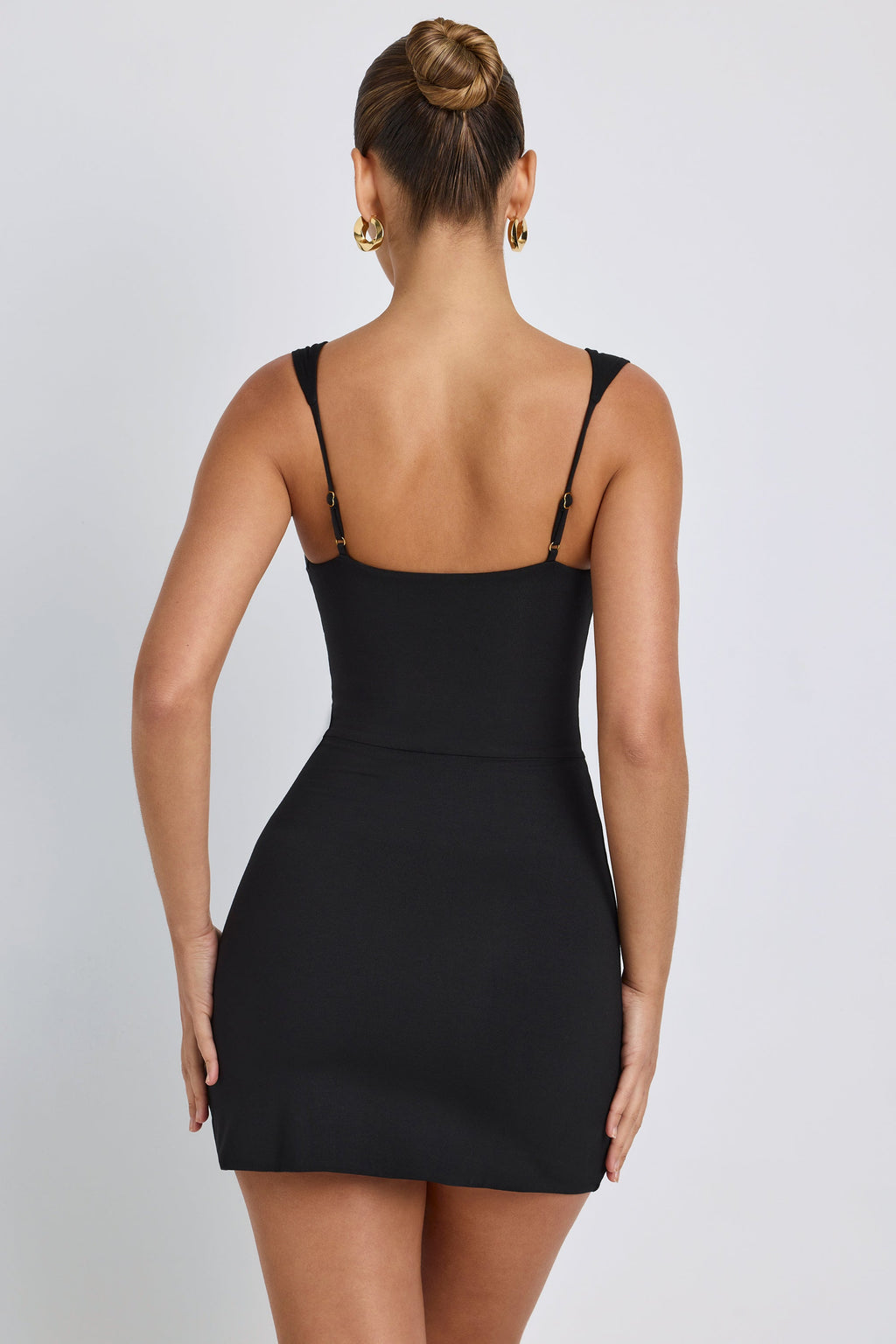 Modal Sweetheart Neckline Bodycon Mini Dress in Black