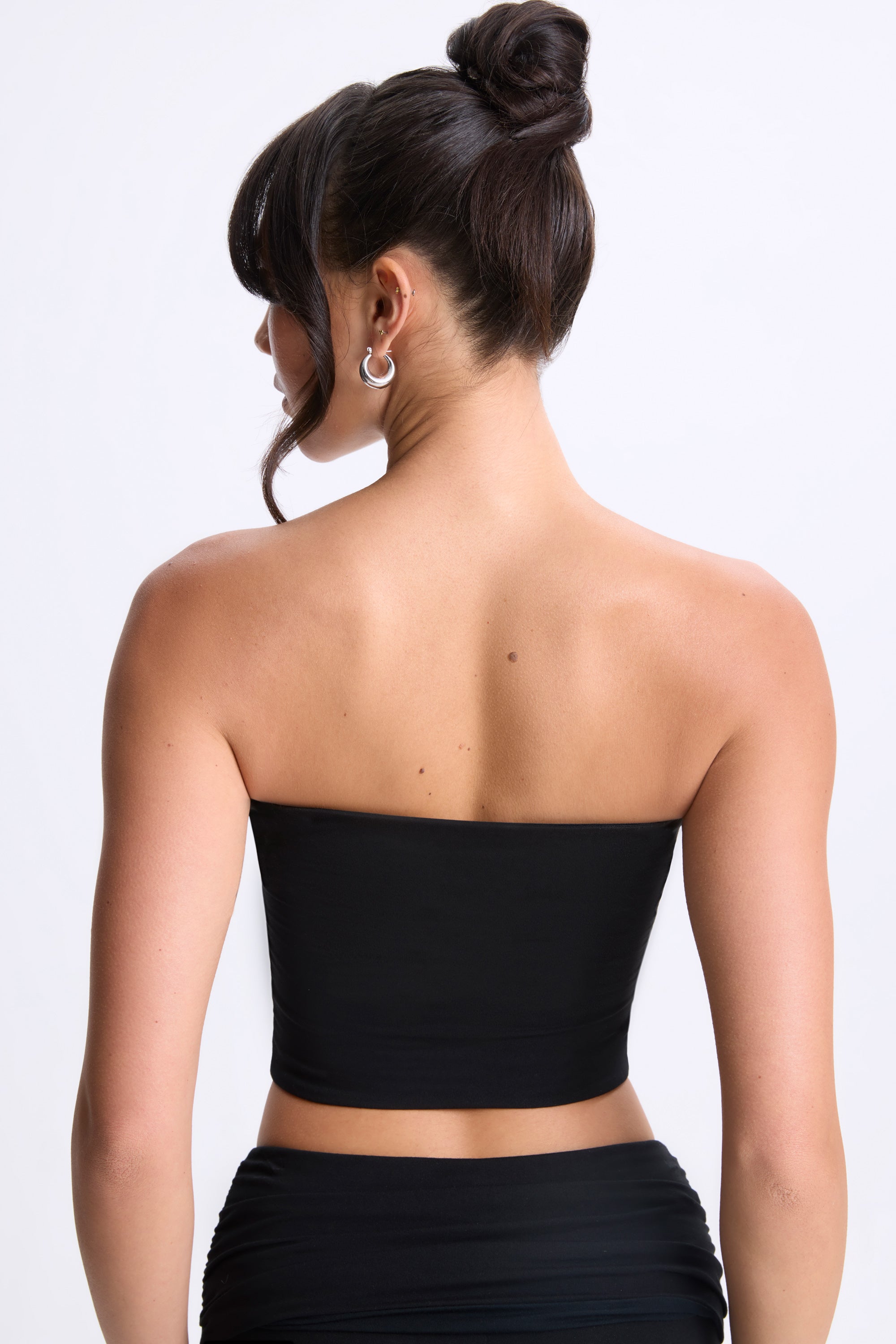 Modal Twist-Front Bandeau Top in Black