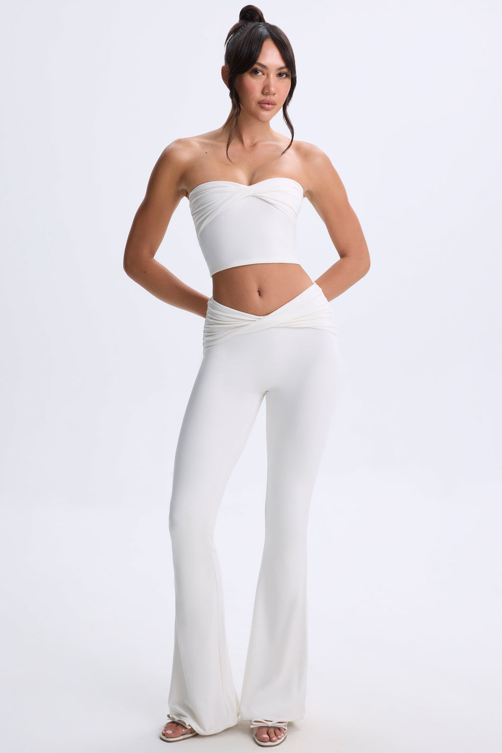 Modal Twist-Front Bandeau Top in White
