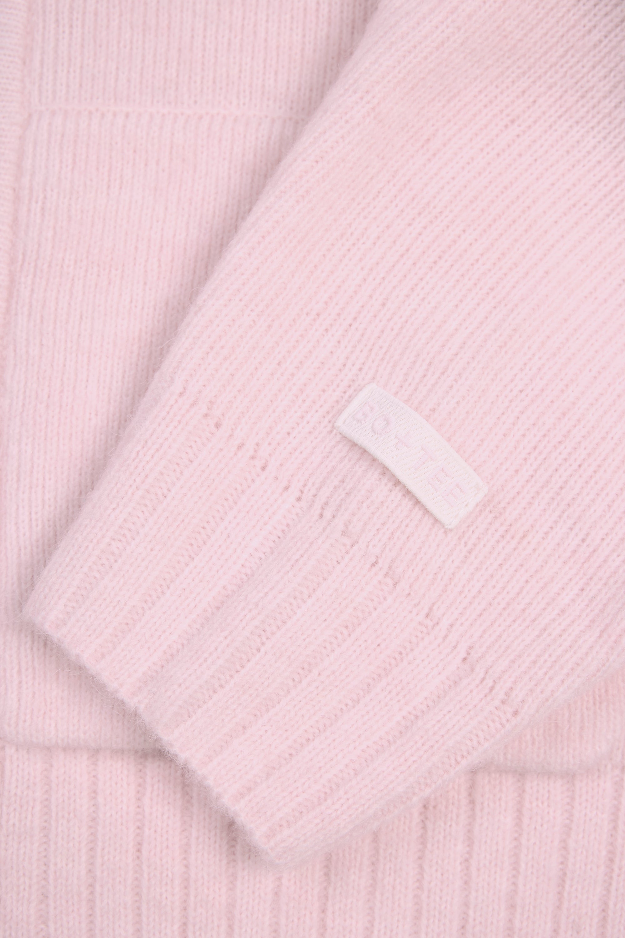 Soft Knit Zip-Up Cropped Hoodie in Soft Pink