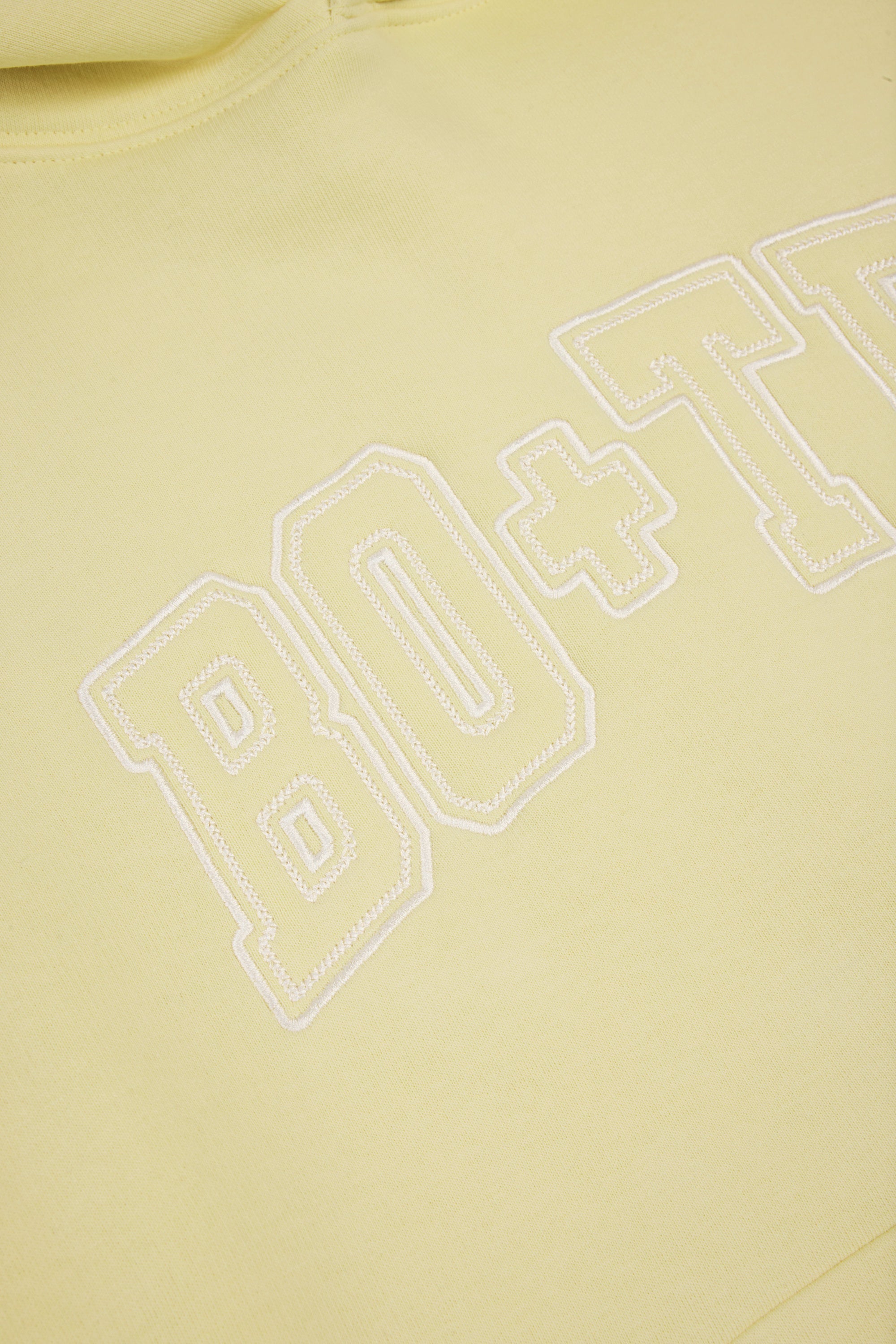 Embroidered Oversized Hoodie in Soft Yellow