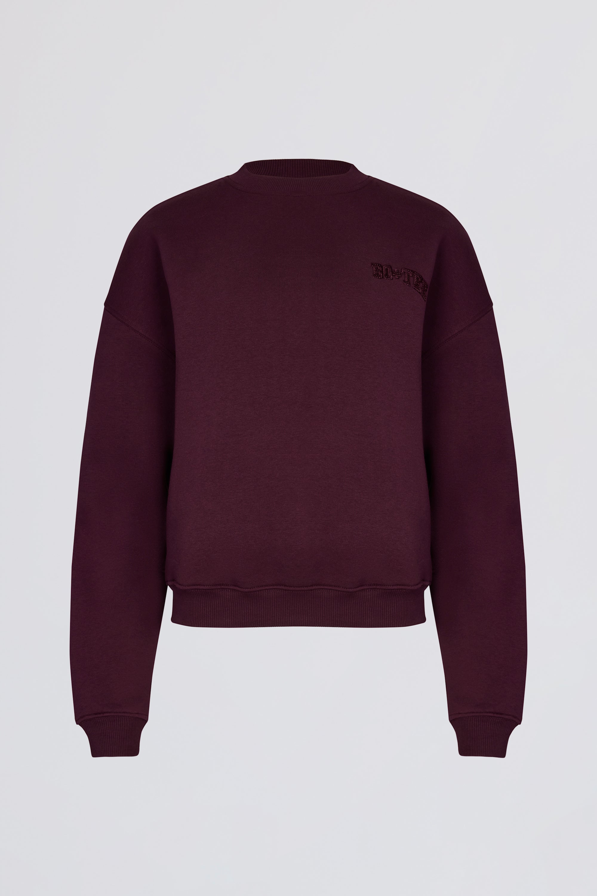 Oversized Crew-Neck Jumper in Burgundy