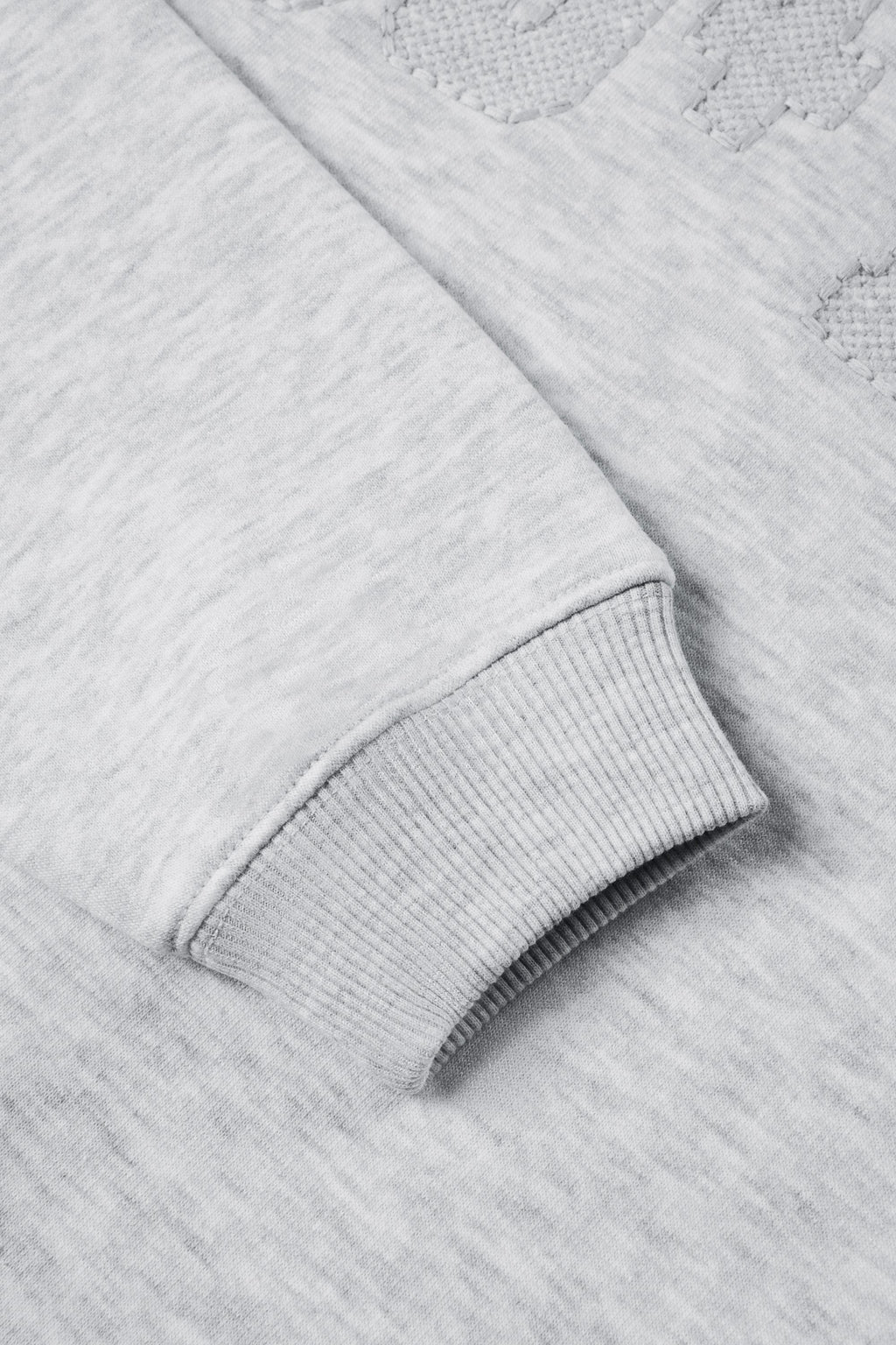 Oversized Crew-Neck Jumper in Grey Marl