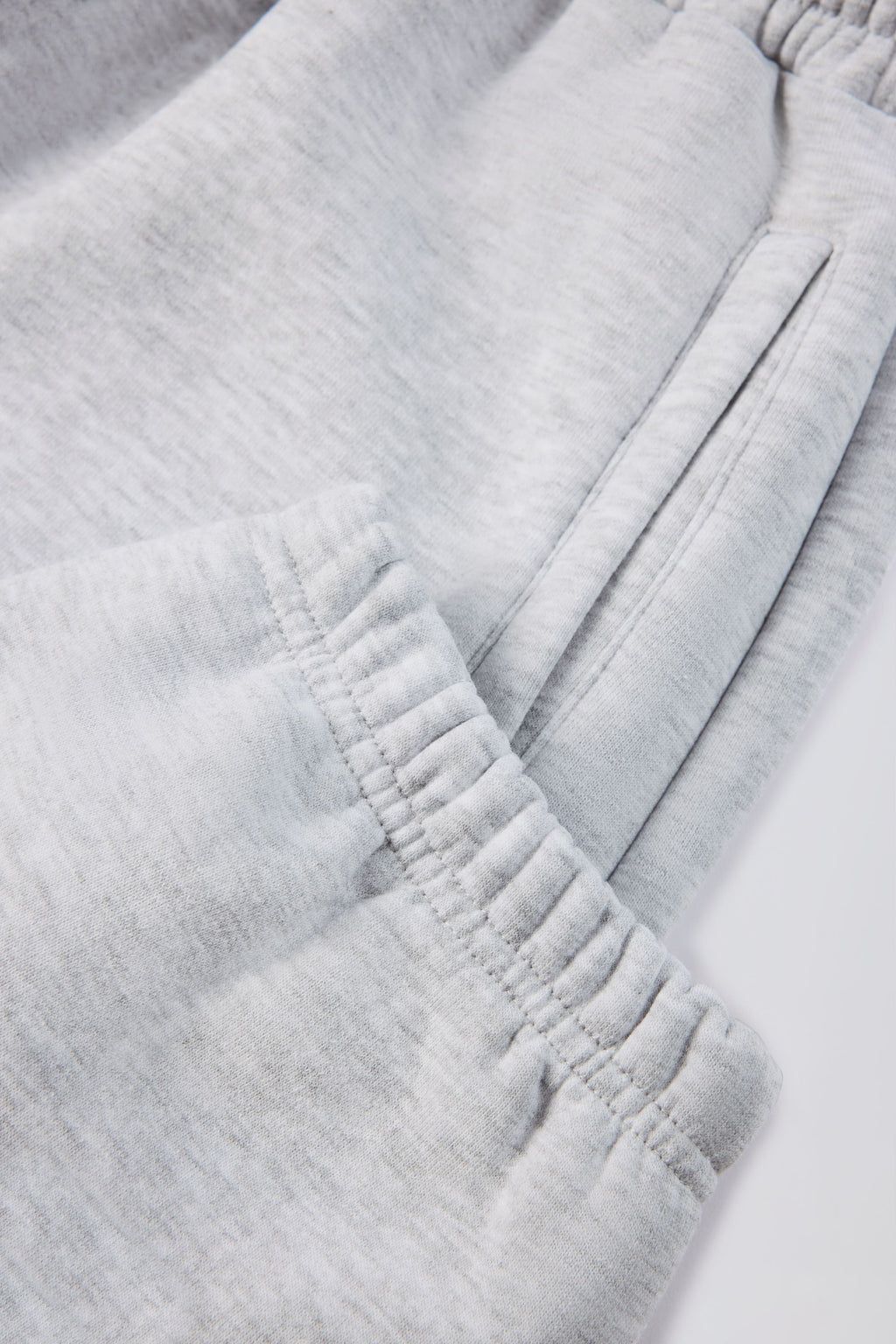 Brushed Cotton Jersey Mid-Rise Relaxed Joggers in Grey Marl