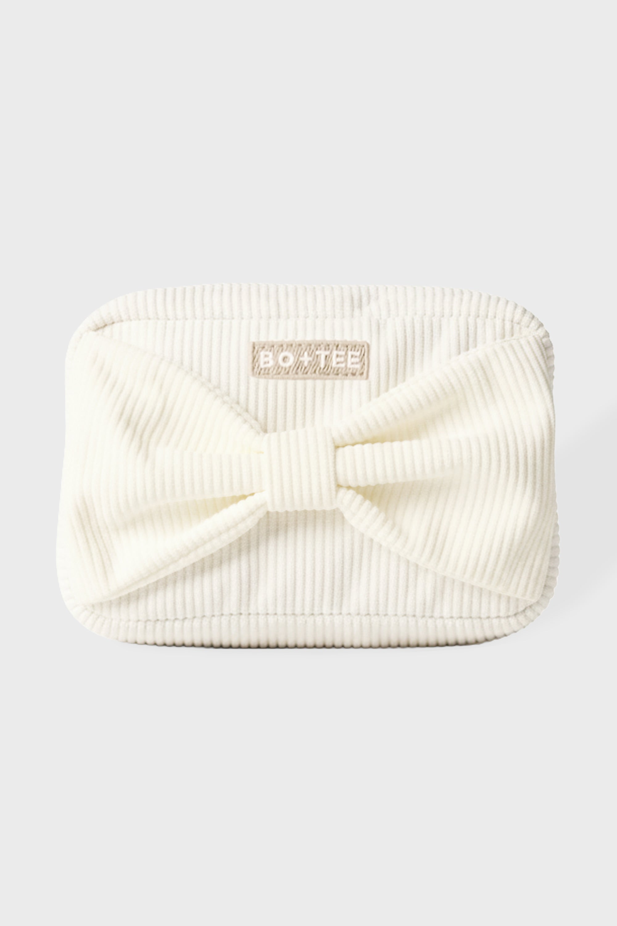 Corduroy Bow Makeup Bag in Ivory