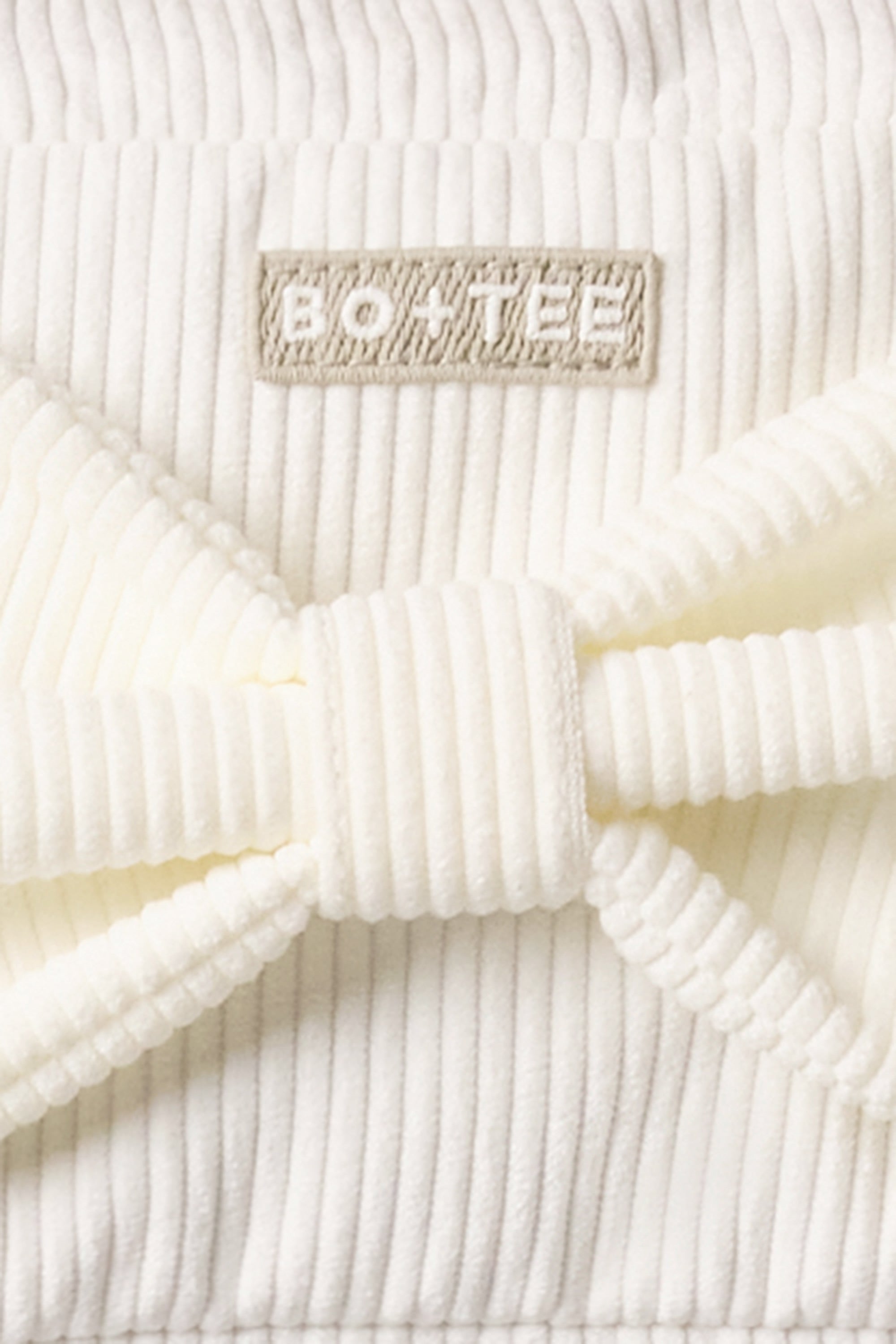 Corduroy Bow Makeup Bag in Ivory