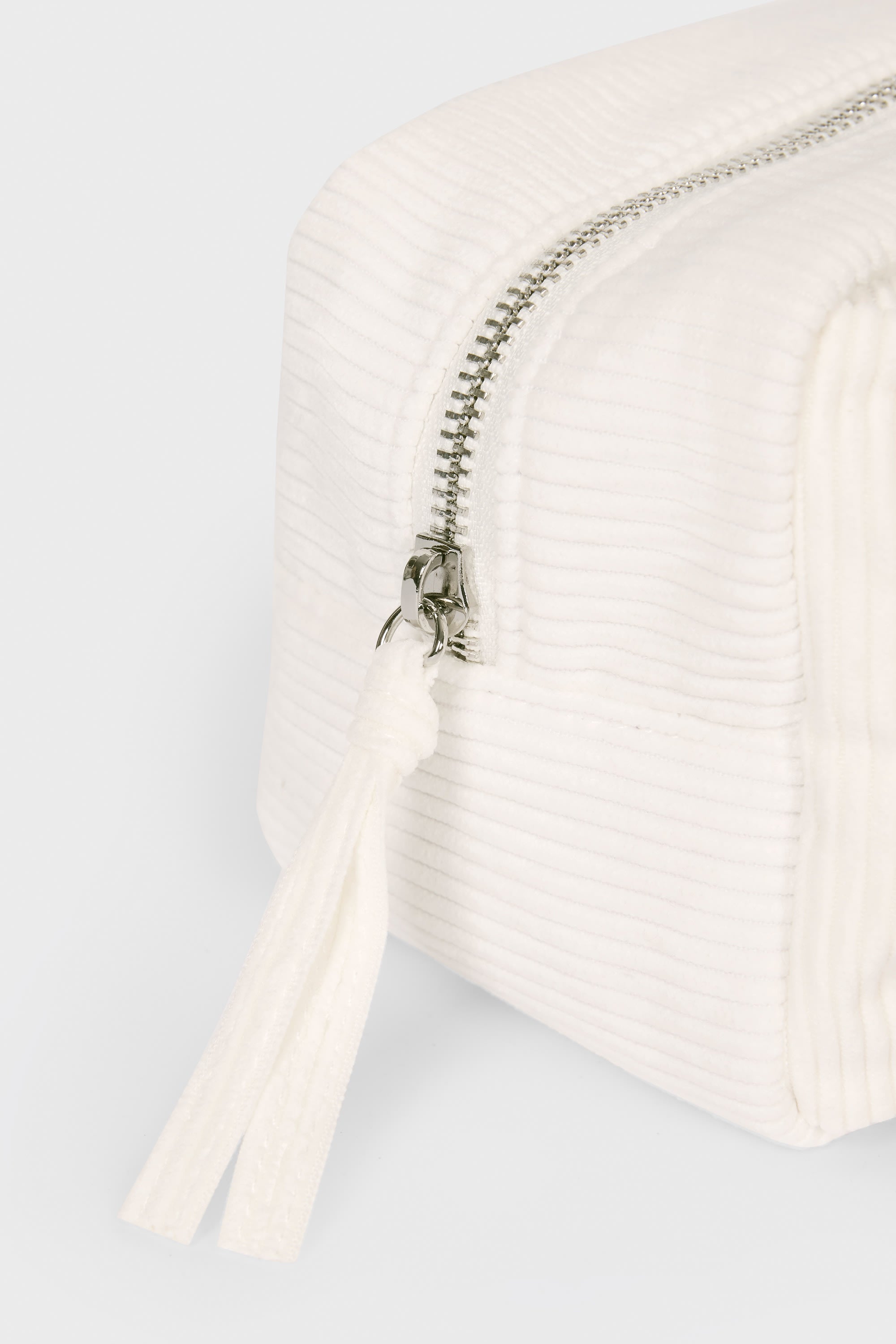 Corduroy Bow Makeup Bag in Ivory