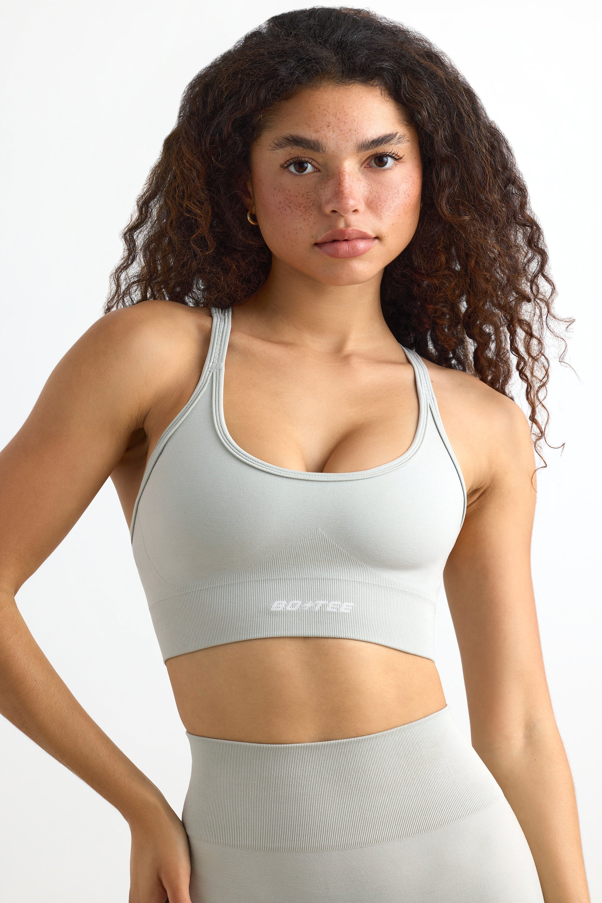 Strappy Define Luxe Sports Bra in Grey