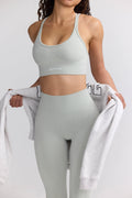 Strappy Define Luxe Sports Bra in Grey