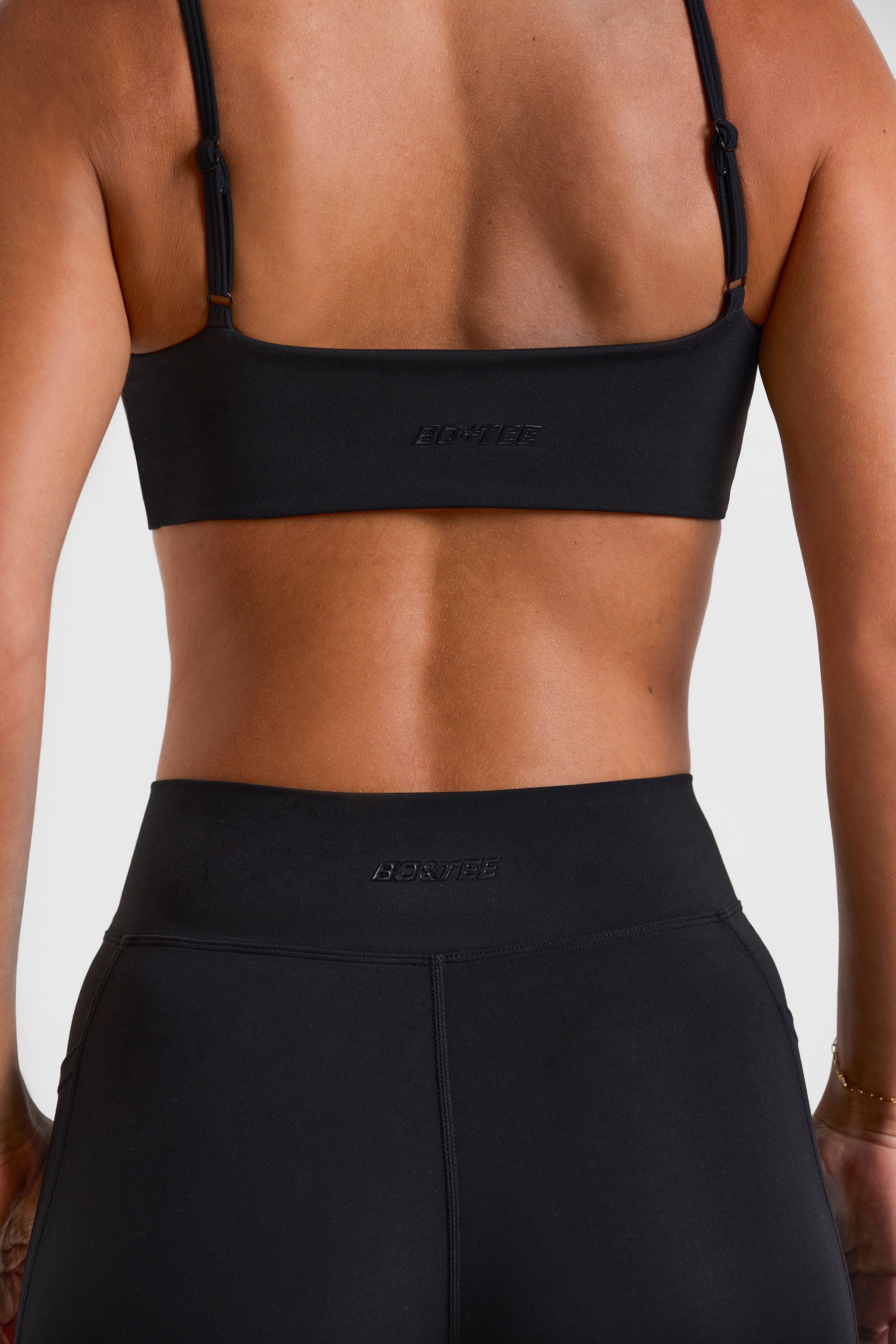 Soft Active V-Waist Pocket Flared Leggings in Black