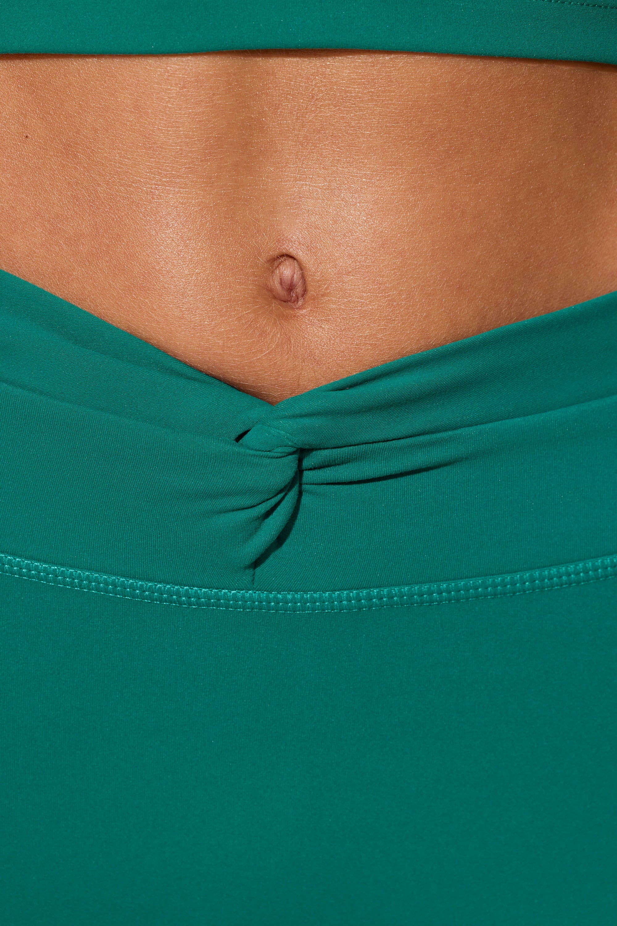 Twist Waist Mini Shorts with Pockets in Teal