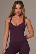 Soft Active Sweetheart-Neck Tank Top in Plum