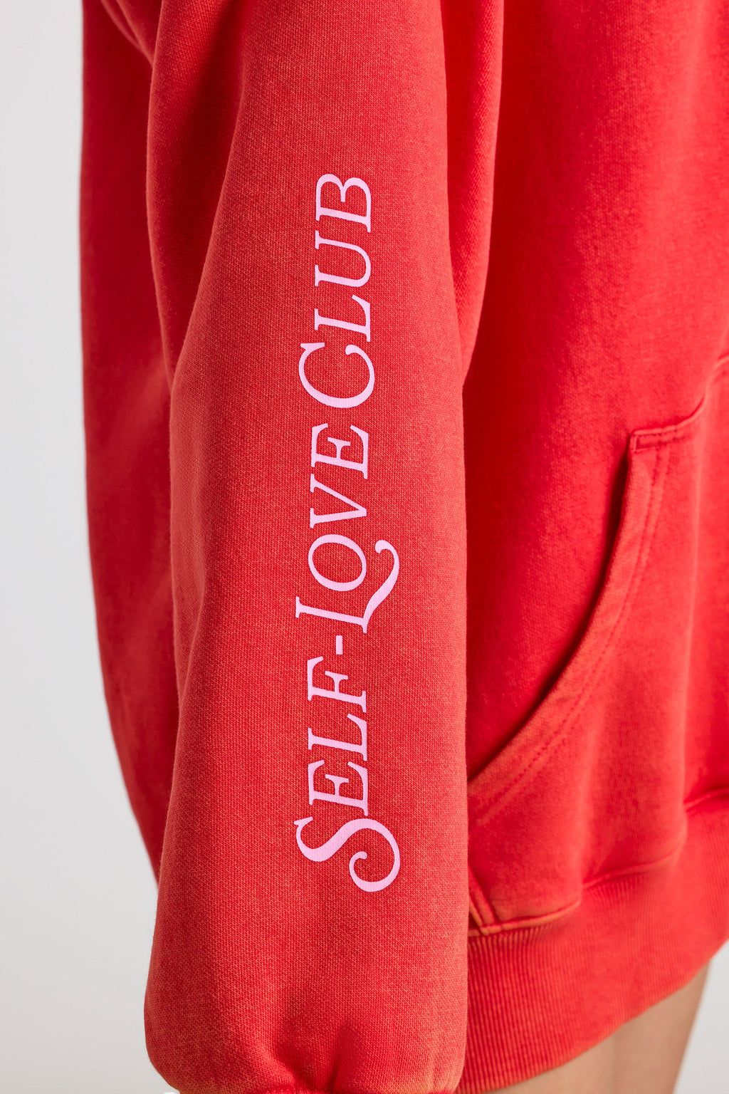 Soft Cotton Jersey Oversized Hoodie in Red