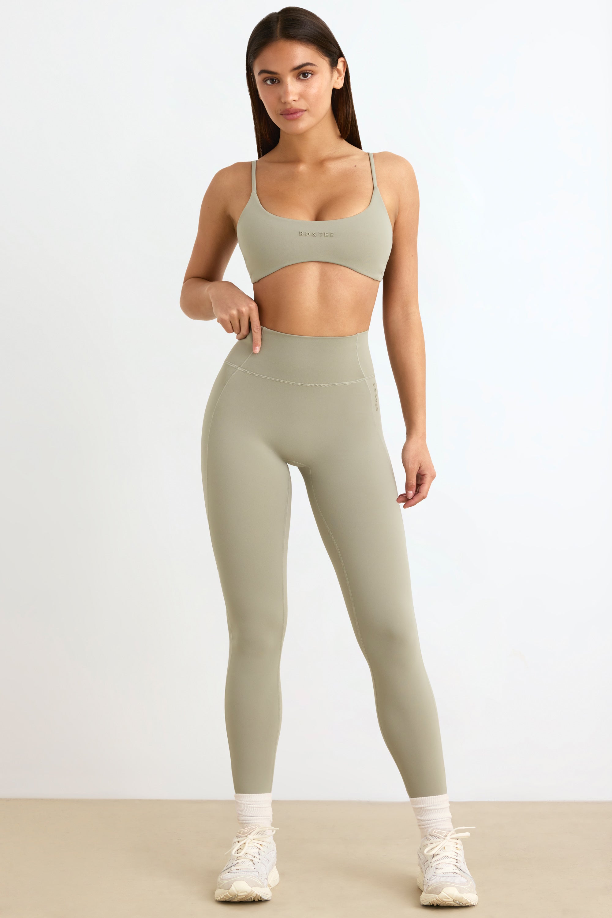 Soft Active High-Waist Leggings in Mineral