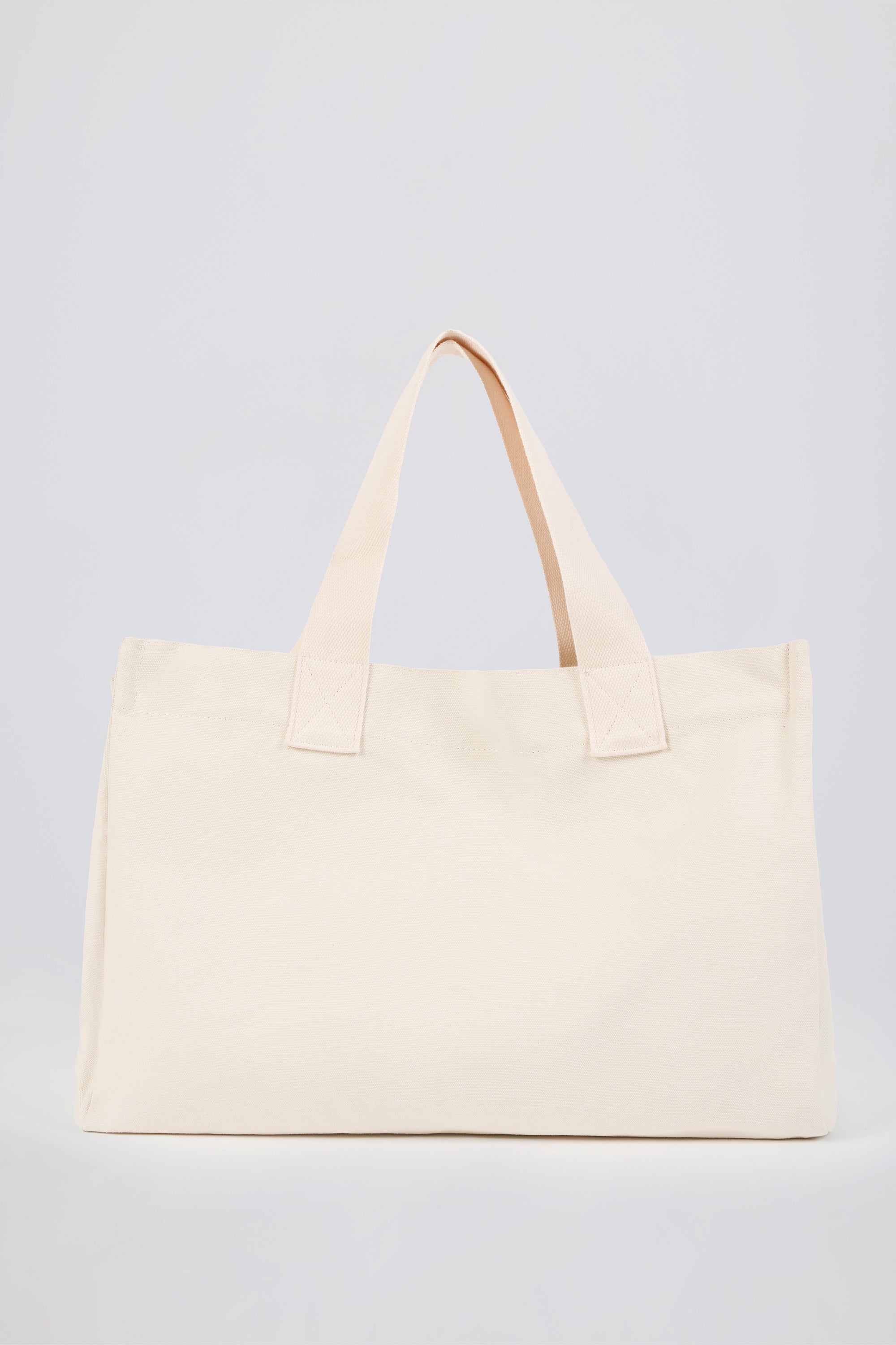 Oversized Canvas Tote Bag in Egg Shell