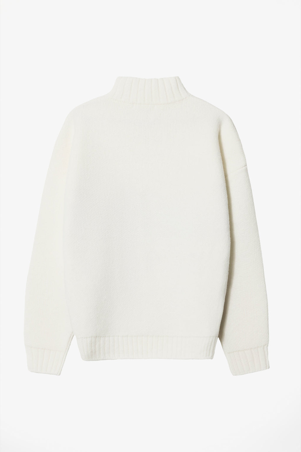 Knit Quarter-Zip Turtleneck Oversized Jumper in Burgundy