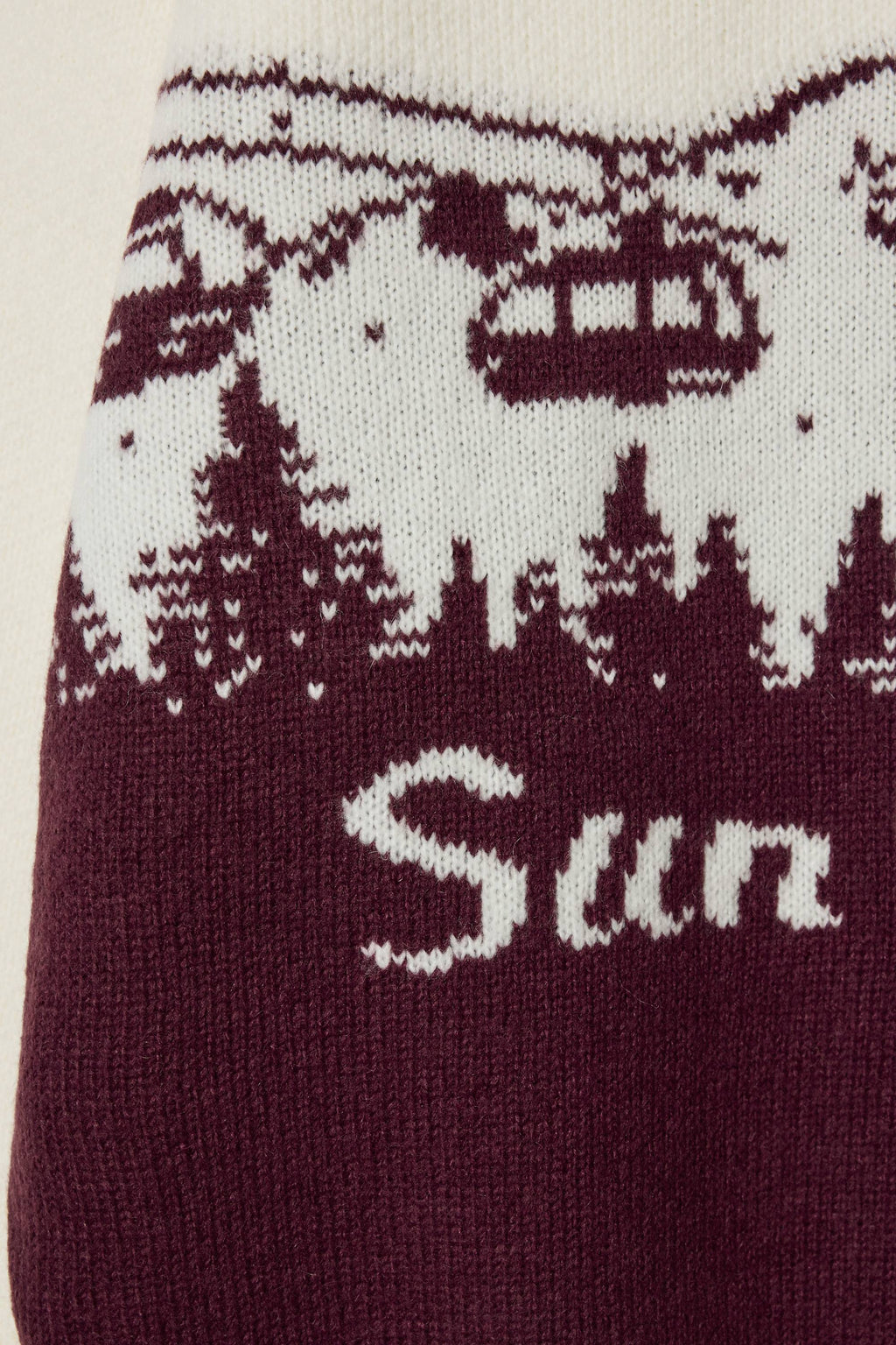 Knit Quarter-Zip Turtleneck Oversized Jumper in Burgundy