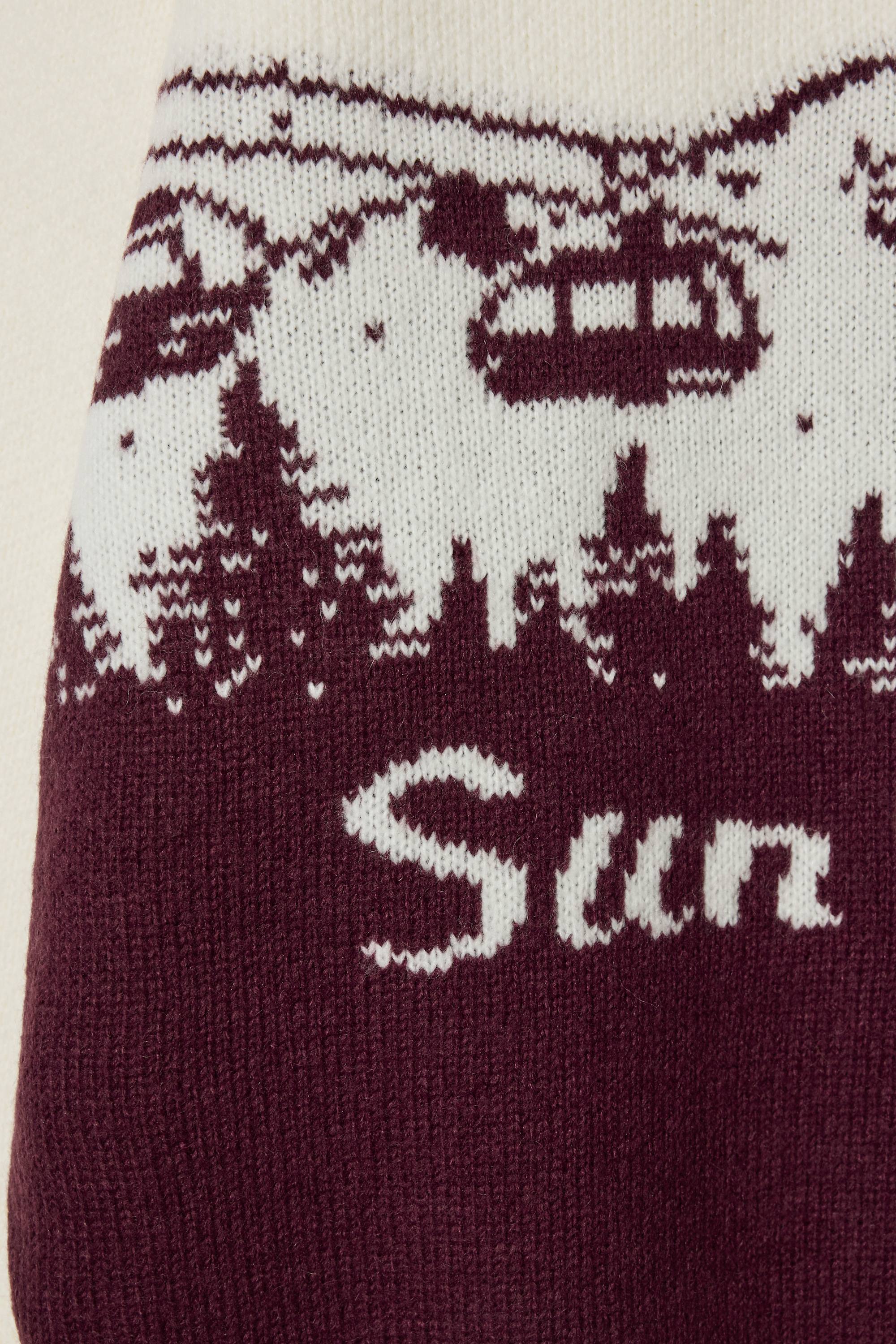 Knit Quarter-Zip Turtleneck Oversized Jumper in Burgundy