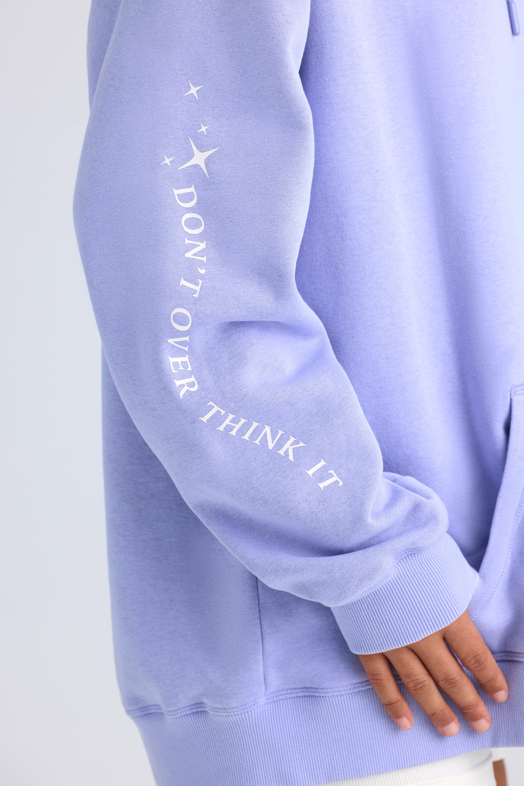 Heavyweight Brushed Fleece Oversized Hoodie in Periwinkle