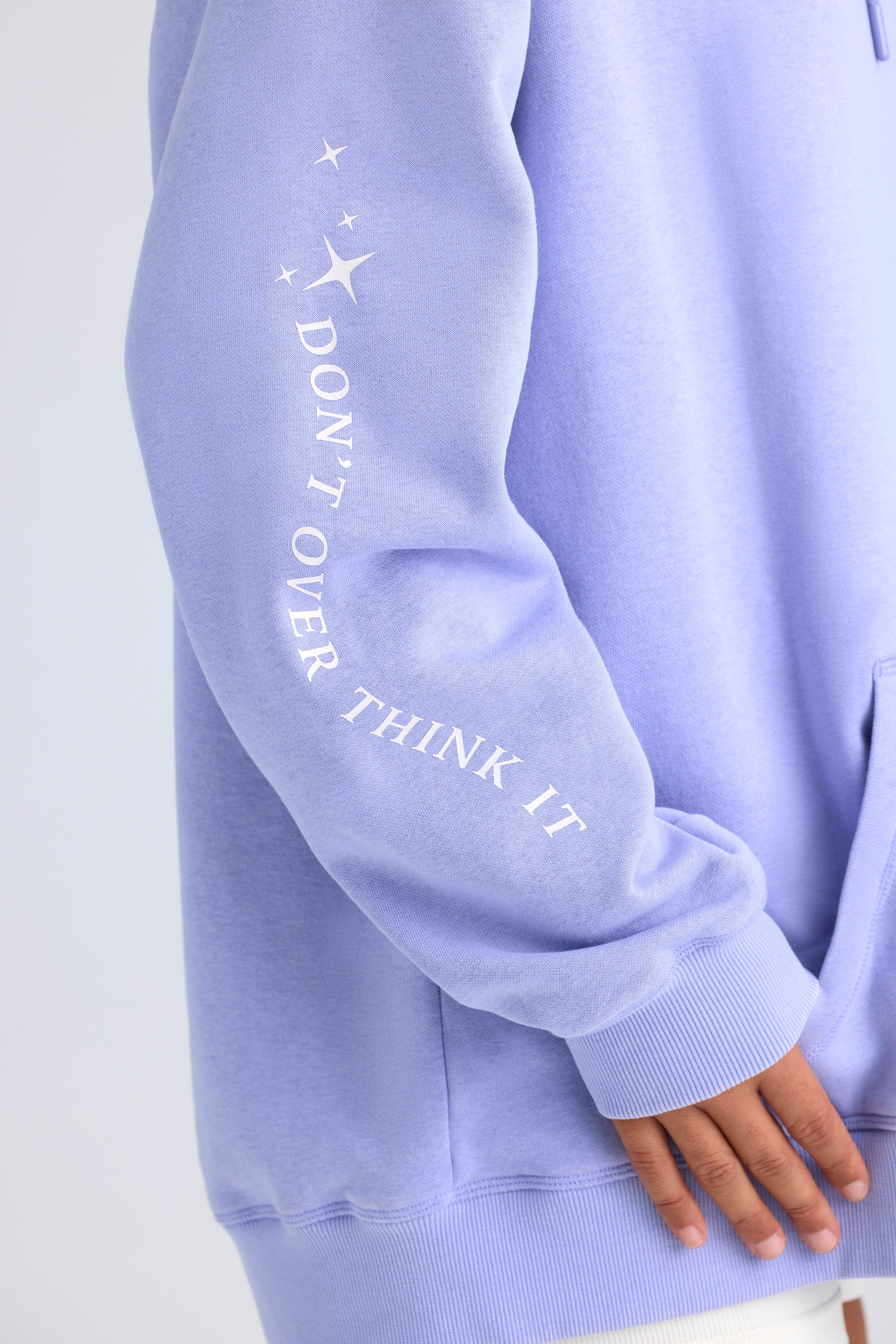 Heavyweight Brushed Fleece Oversized Hoodie in Periwinkle