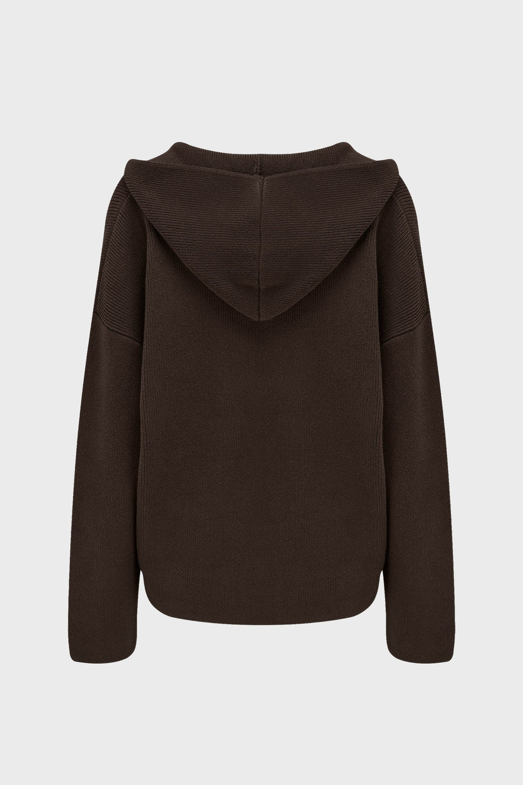 Ribbed Knit Oversized Hoodie in Pecan