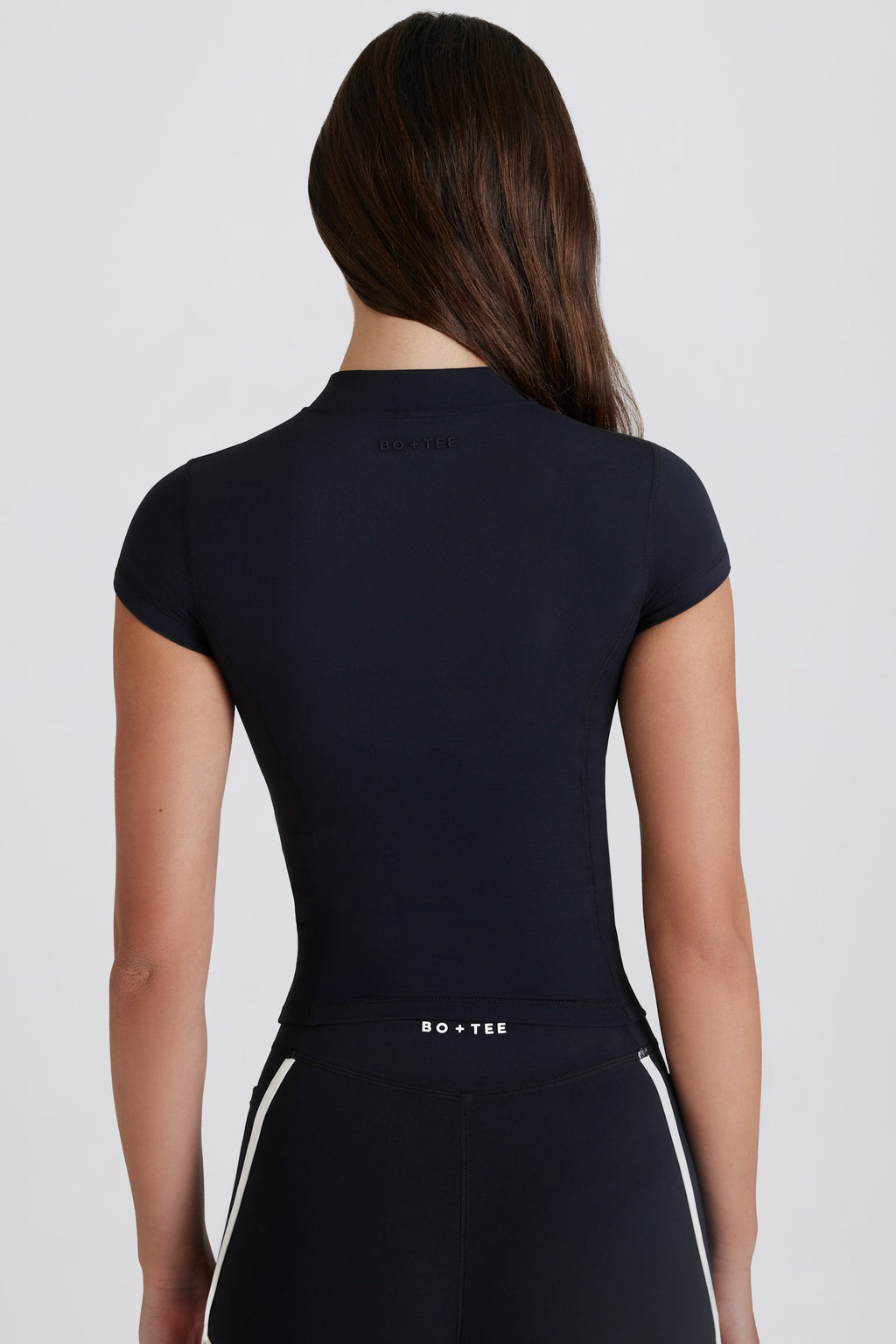 Soft Active Quarter-Zip Top in Black