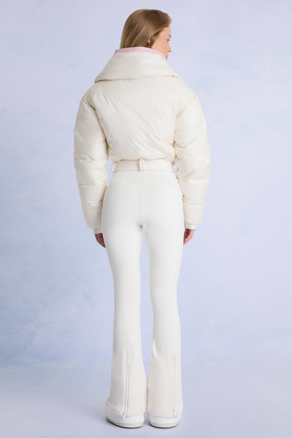 Waterproof Belted Layered Ski Suit in Ice