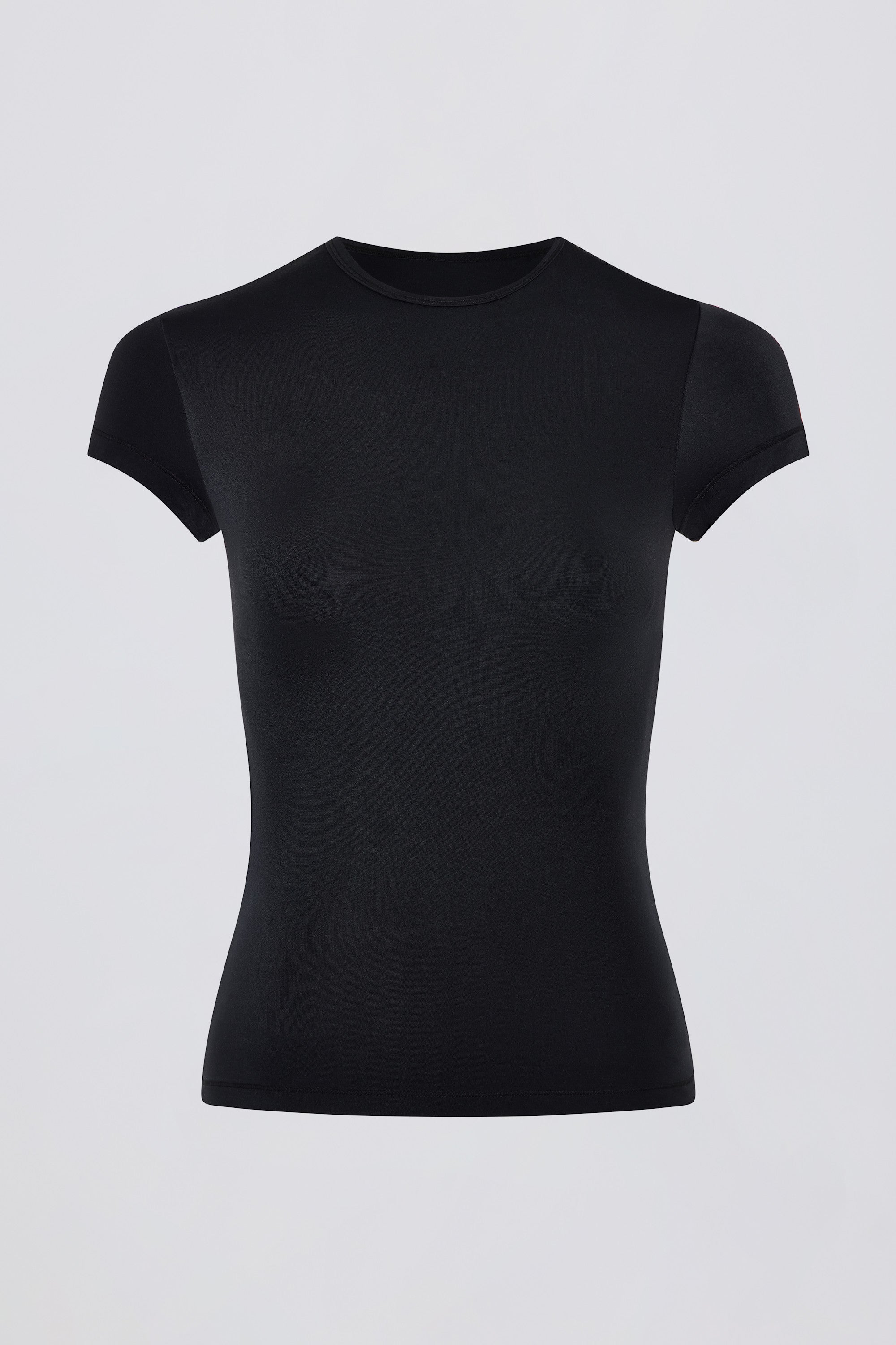 Cut-Out Longline T-Shirt in Black