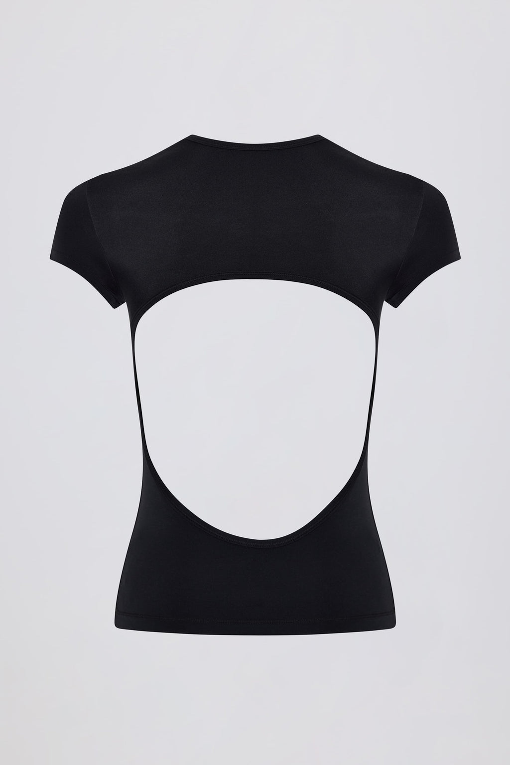 Cut-Out Longline T-Shirt in Black