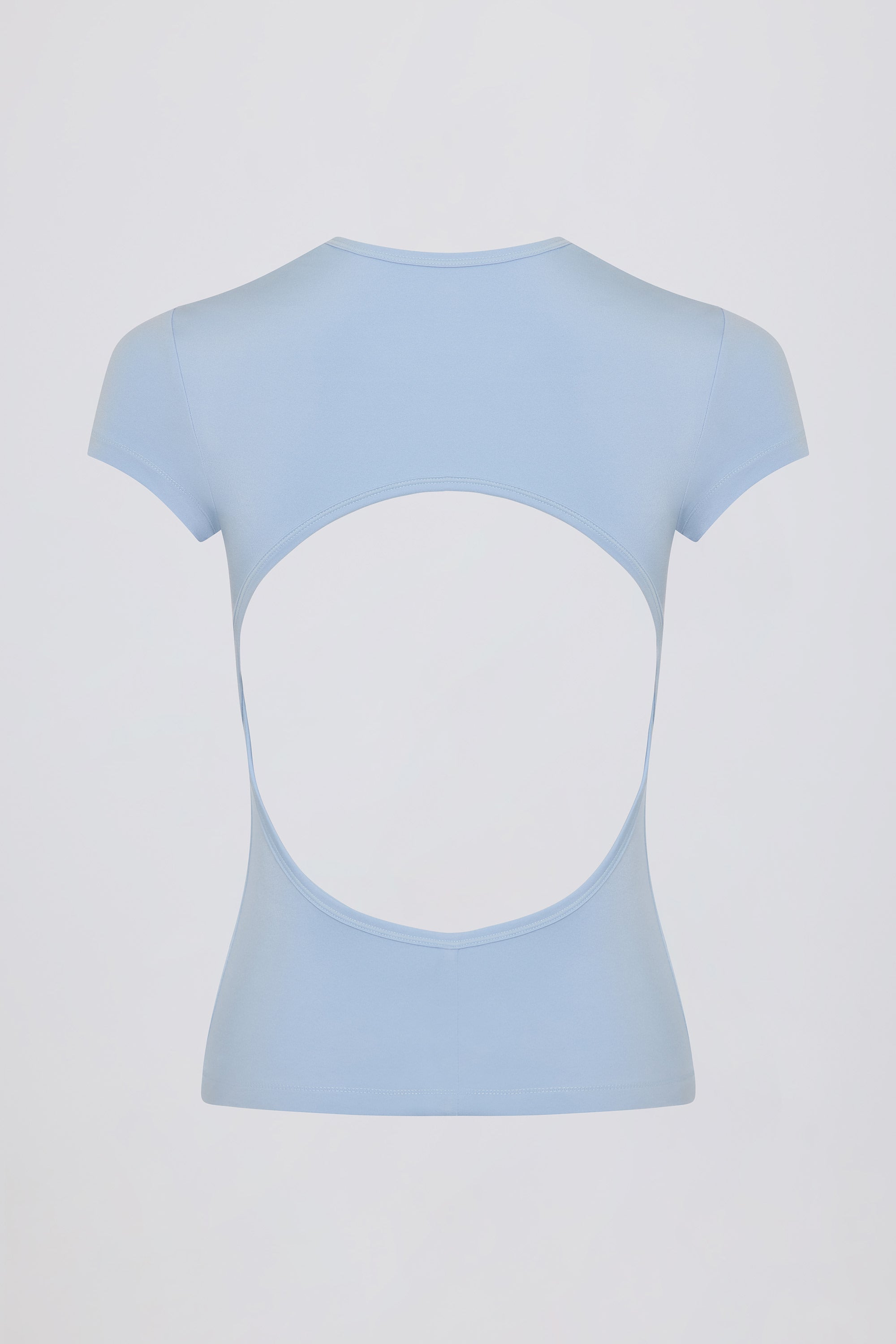 Cut-Out Longline T-Shirt in Sky