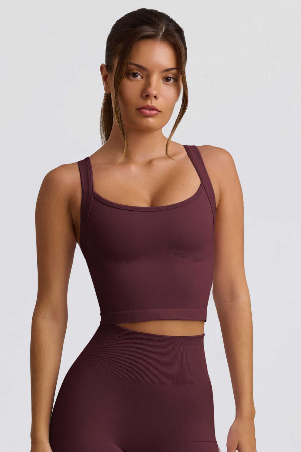 Super Sculpt Seamless Longline Camisole Top in Burgundy