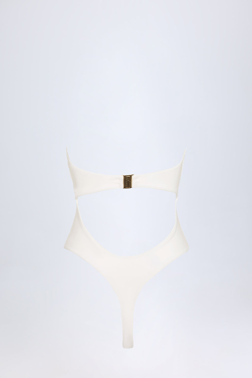 Cut-Out Hardware-Detail Swimsuit in White