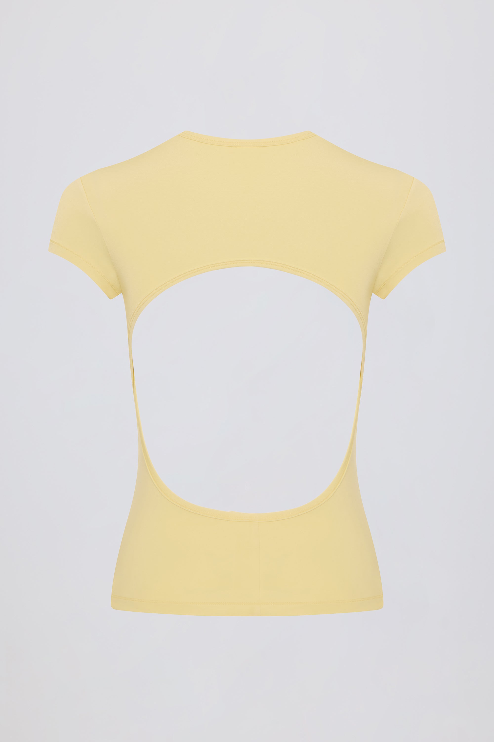 Cut-Out Longline T-Shirt in Lemon