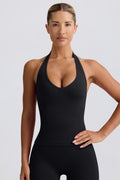 Define Luxe Halterneck Tank Top in Black