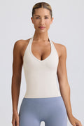 Define Luxe Halterneck Tank Top in White