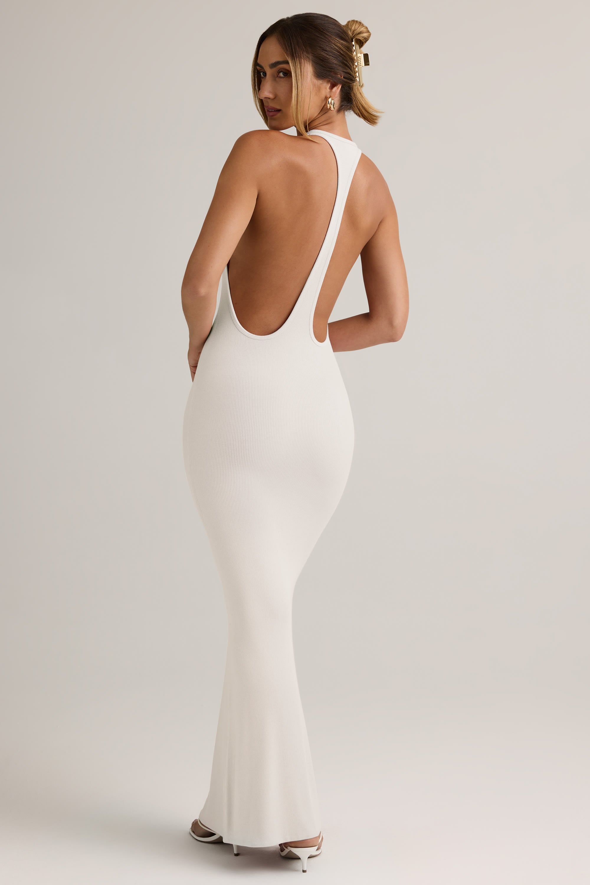 Modal Racerback Maxi Dress in White