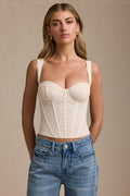 Underwired Lace Corset Top in Ivory