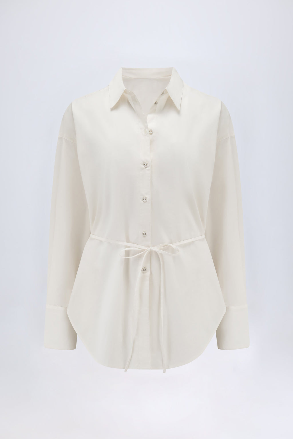 Oversized Cotton-Poplin Shirt in White