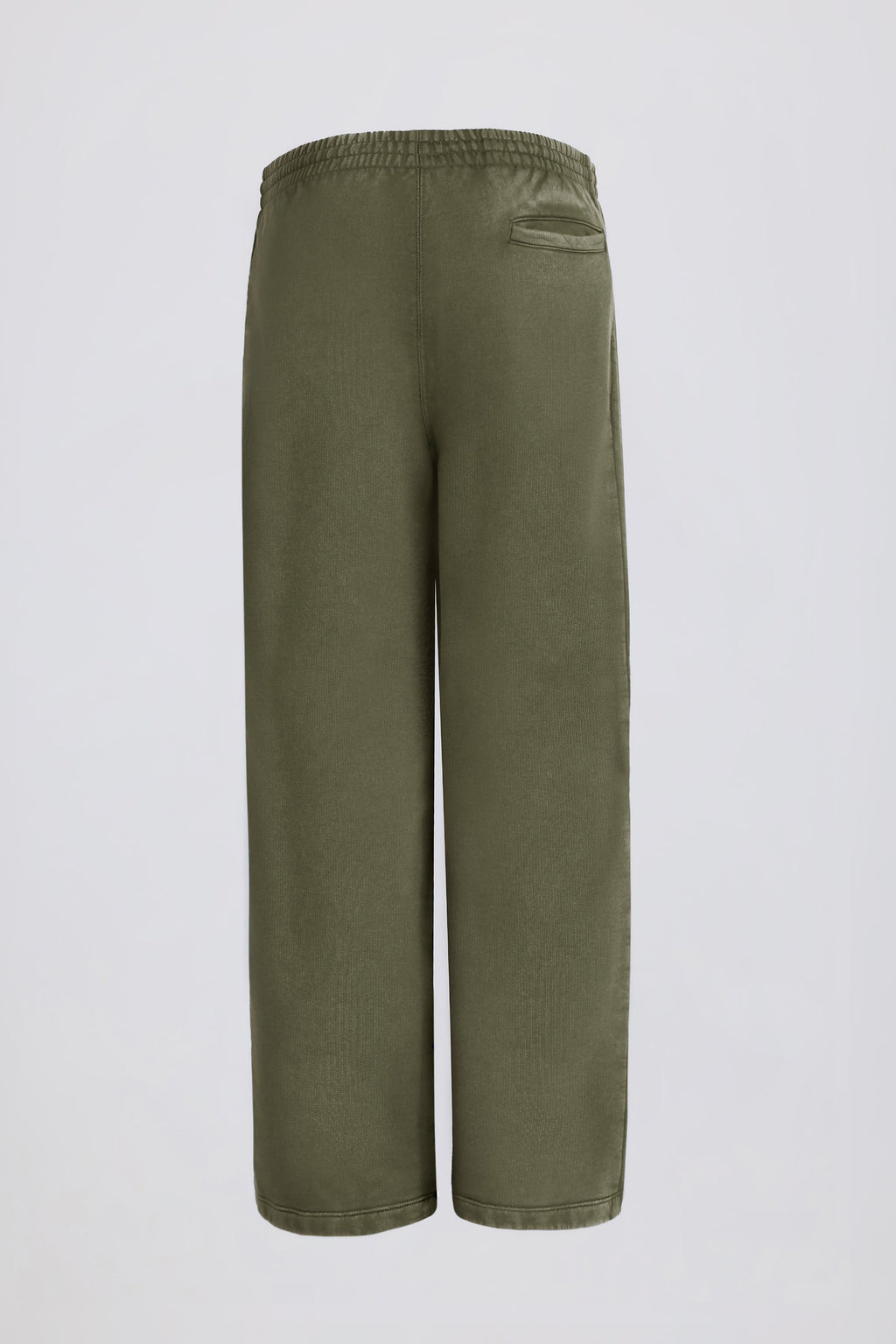 Soft Cotton Mid-Rise Wide-Leg Joggers in Light Green