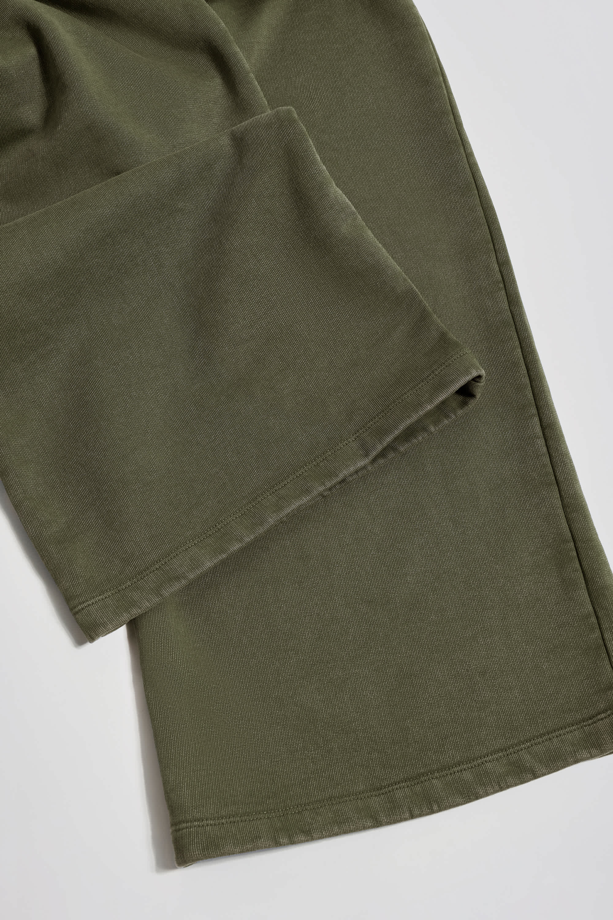 Soft Cotton Mid-Rise Wide-Leg Joggers in Light Green