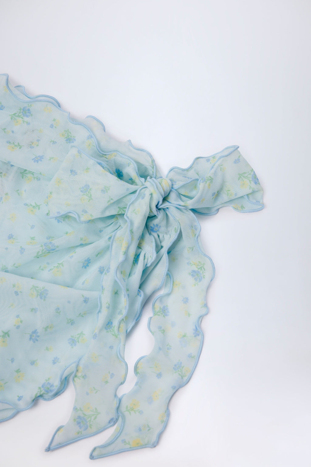 Side-Tie Sarong in Blue Floral