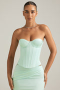 Lace-Up Corset Top in Mint