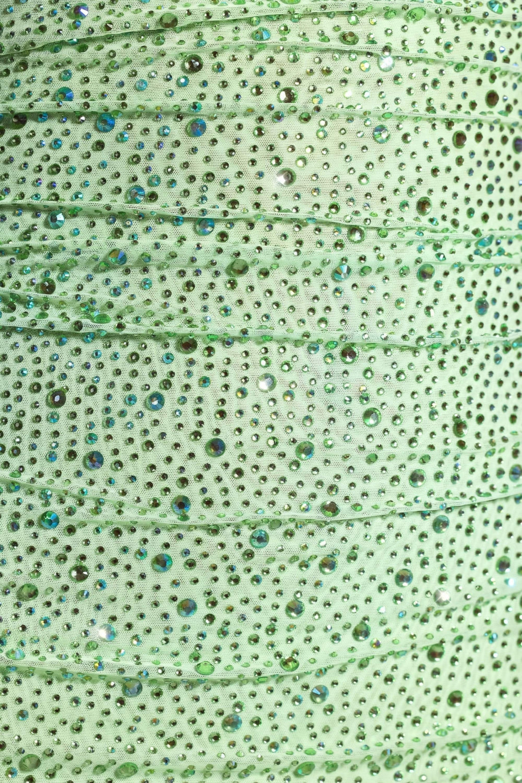 Embellished Draped Cowl-Neck Mini Dress in Pistachio