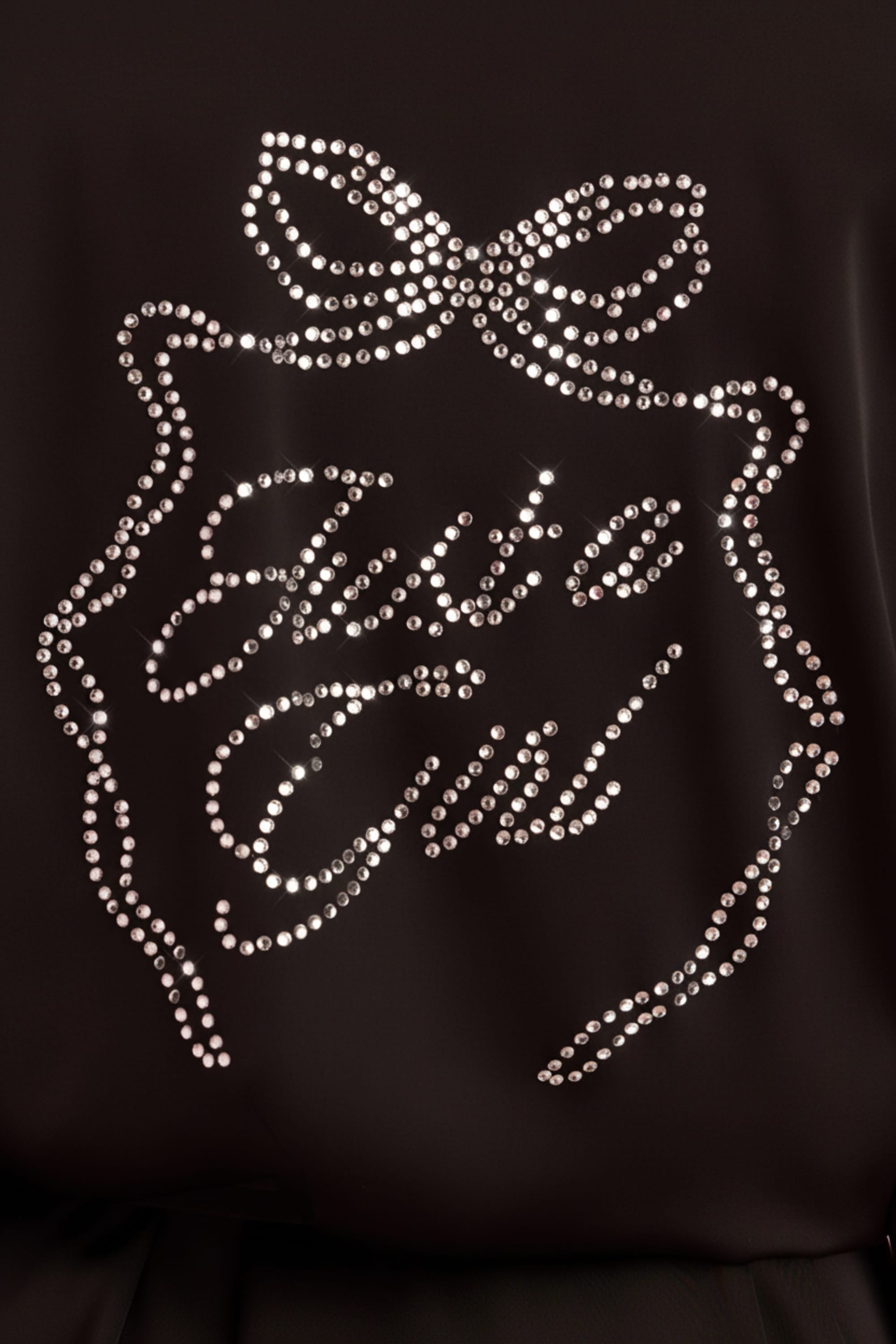 Embellished Loose-Fit Wrap-Over Robe in Black