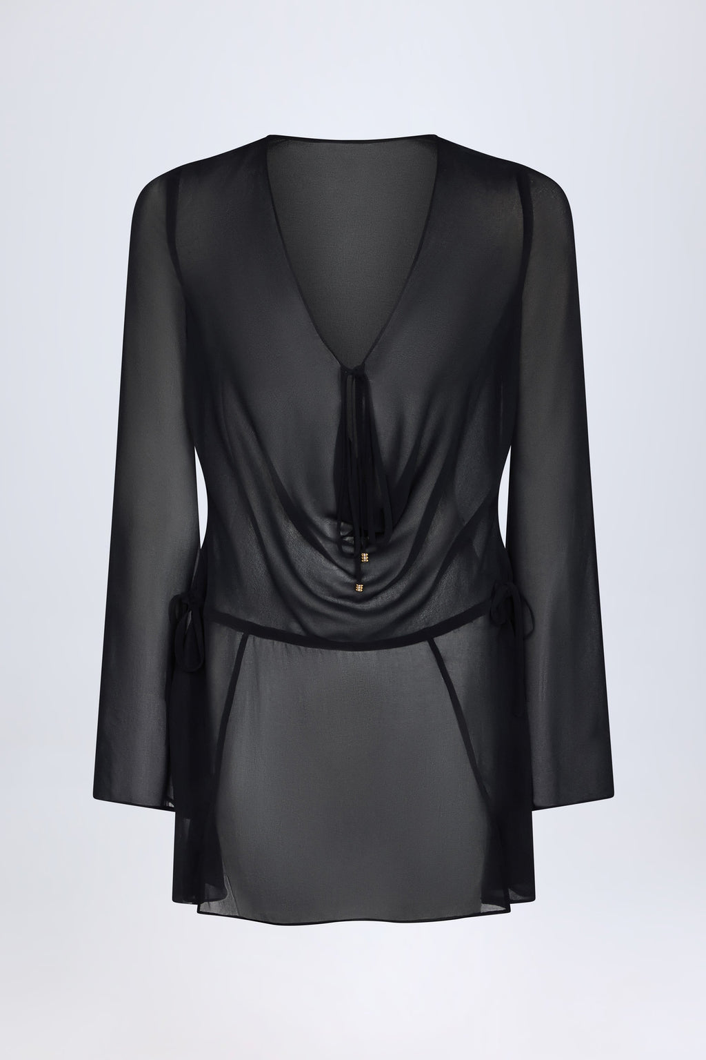 Cowl-Neck Mini Dress in Black