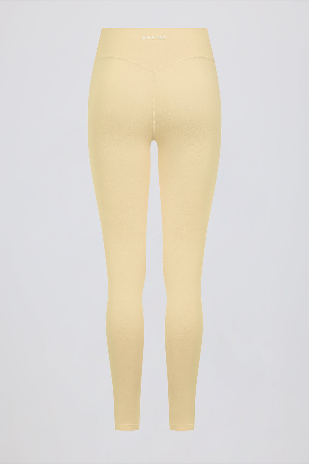 Brushed Jersey Ruched Mid-Rise Leggings in Lemon Marl