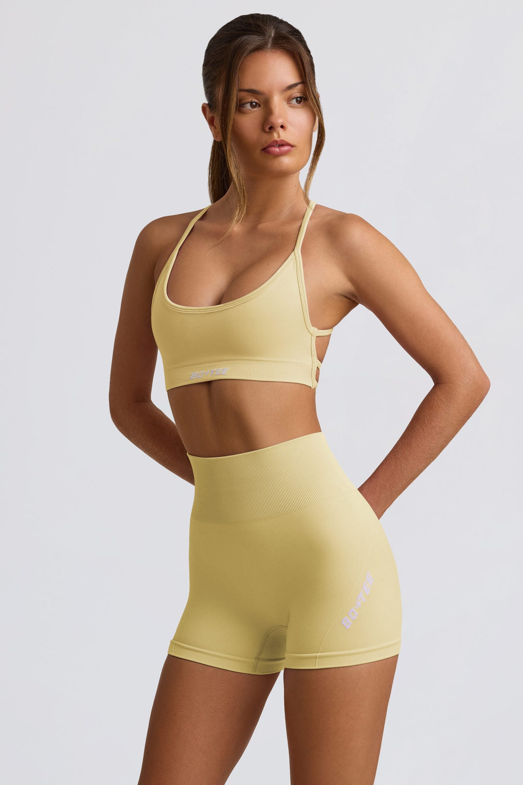 Super Sculpt Seamless Mini Shorts in Butter Yellow